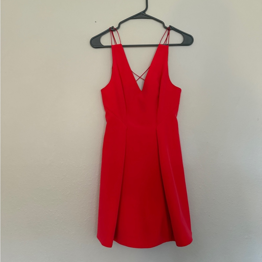 Topshop Strappy Vibrant Red Backless Dress